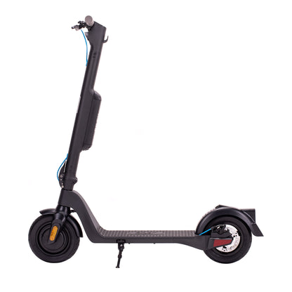 Black and blue electric e scooter for affordable commuting, ideal for daily use, available in the UK