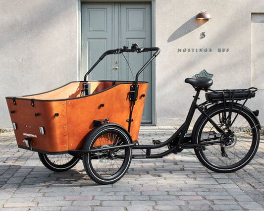 Amcargo Ultimate Harmony Black Cargo Electric Tricycle With Wooden Box Frame
