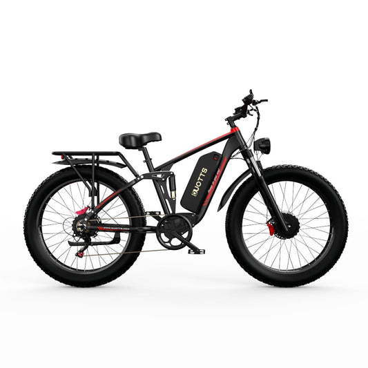 Duotts black top rated fat tire e bike,  long range electric bike ideal for all terrains UK.