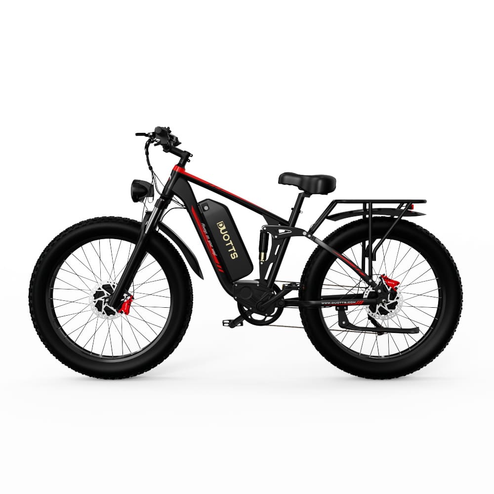 Duotts black top rated fat tire e bike,  long range electric bike ideal for all terrains UK.