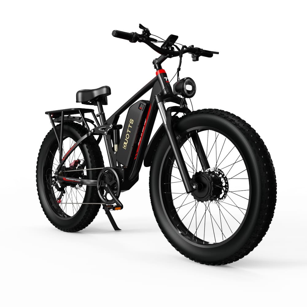 Duotts black top rated fat tire e bike,  long range electric bike ideal for all terrains UK.