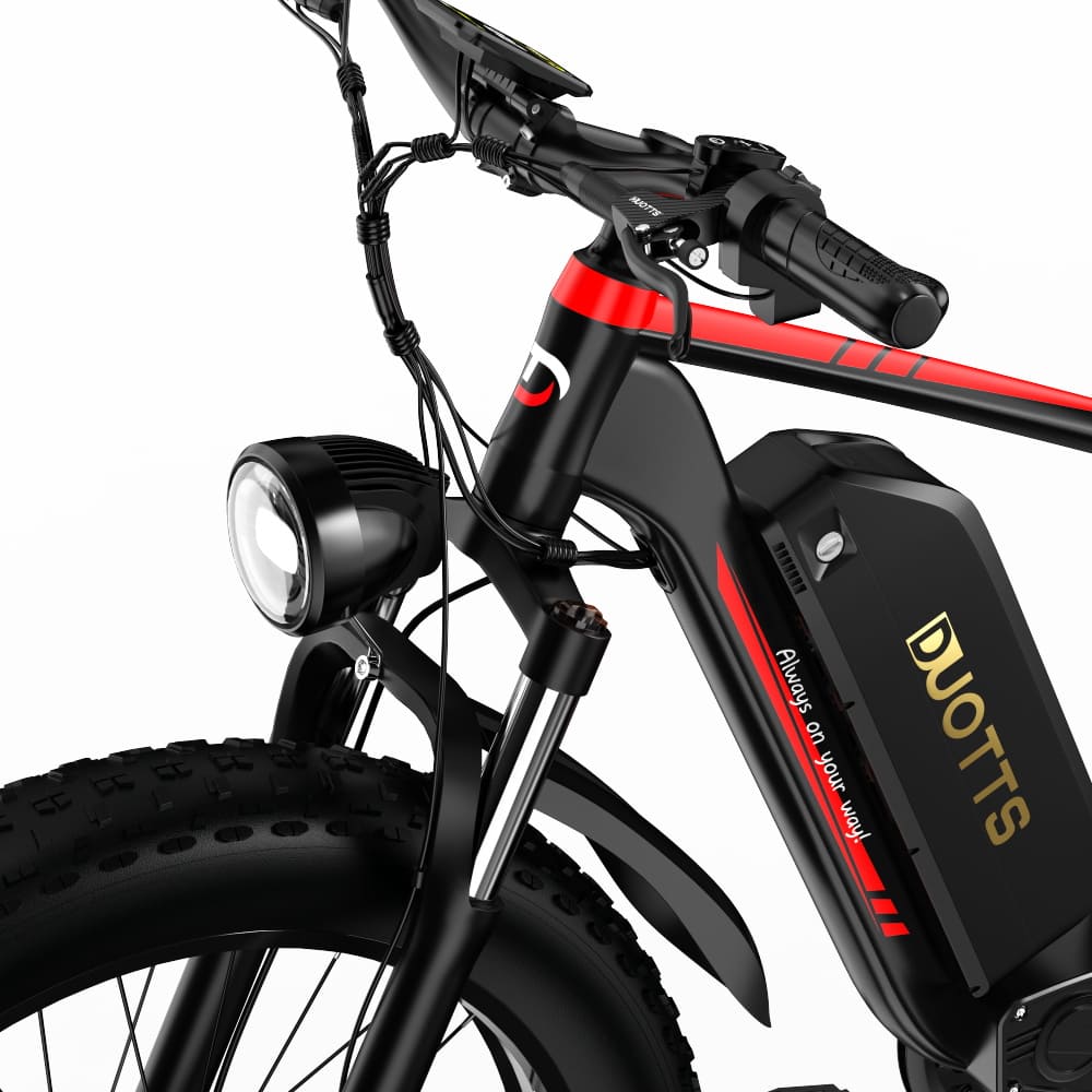 Duotts black top rated fat tire e bike,  long range electric bike ideal for all terrains UK.