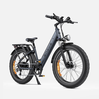 Fat tire e bike in grey, designed for all terrains, offering a stylish electric bike ride in the UK