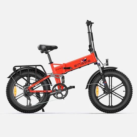 Orange folding fat tire e bike, designed for all terrains including city, mountain and trekking electric bike rides in the UK