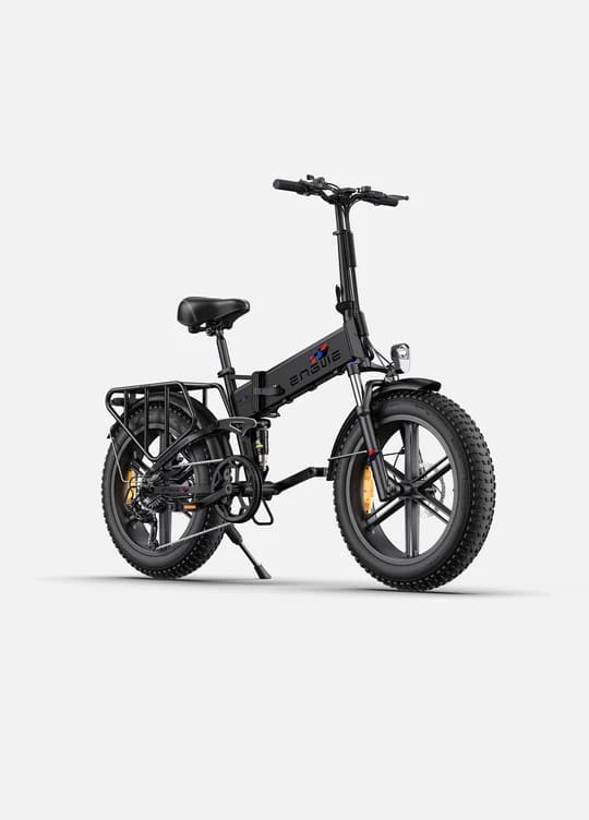 Black folding fat tire e bike, designed for all terrains including city, mountain and trekking electric bike rides in the UK