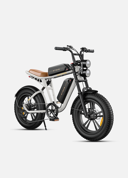 Fat tire e bike in white, designed for all terrains, offering a stylish electric bike ride in the UK