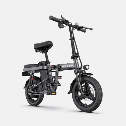 Grey folding e bike for UK city commuting. Perfect for everyday electric bike use.