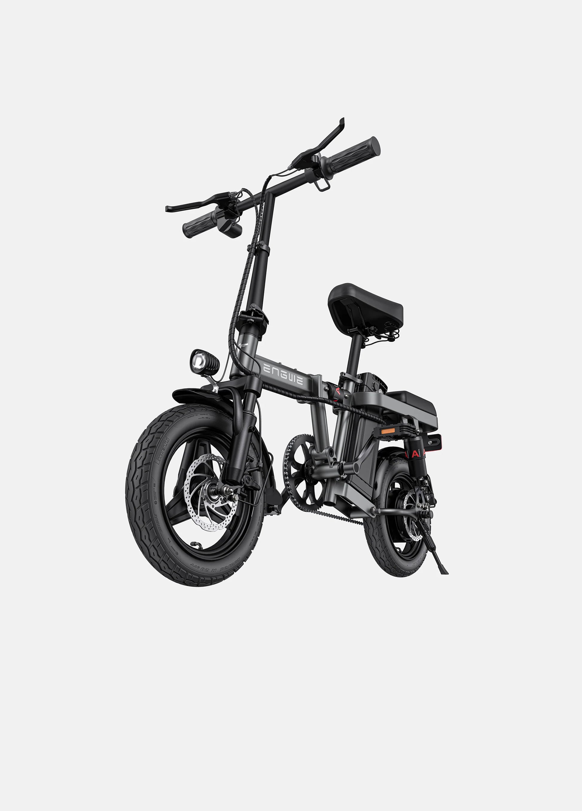 Grey folding e bike for UK city commuting. Perfect for everyday electric bike use.