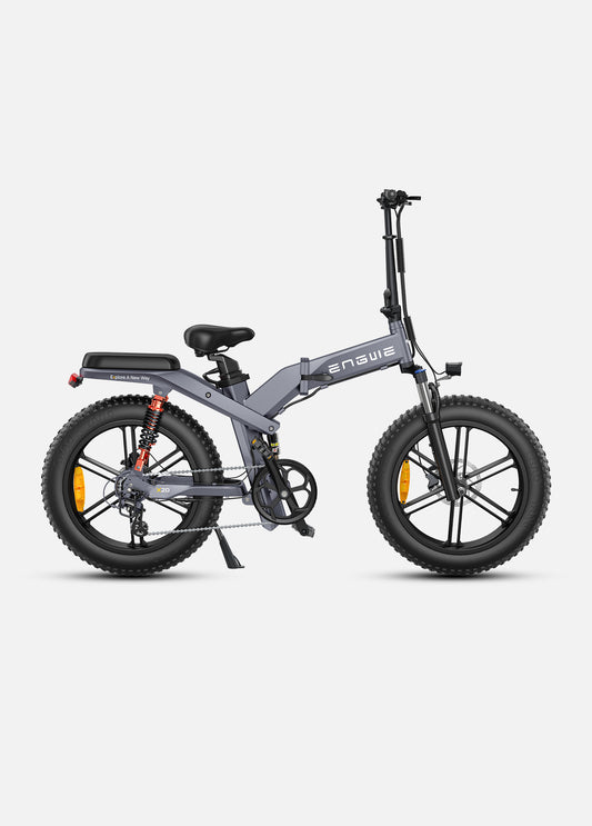 Grey fat tire e bike, designed for all terrains including city, mountain and trekking electric bike rides in the UK