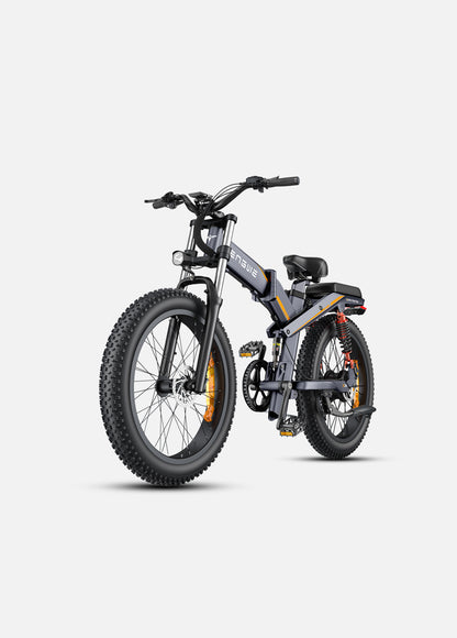 Folding fat tire e bike, designed for all terrains including city, mountain and trekking electric bike rides in the UK