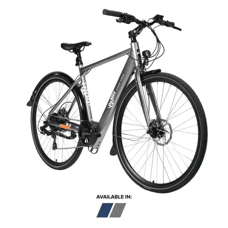 Grey crossbar electric bike, one of the lightest e bikes ideal for commuting and daily use in the UK.