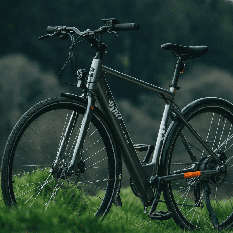 Grey crossbar electric bike, one of the lightest e bikes ideal for commuting and daily use in the UK.