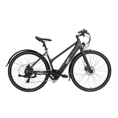 Grey step-through electric bike, one of the lightest e bikes ideal for commuting and daily use in the UK.