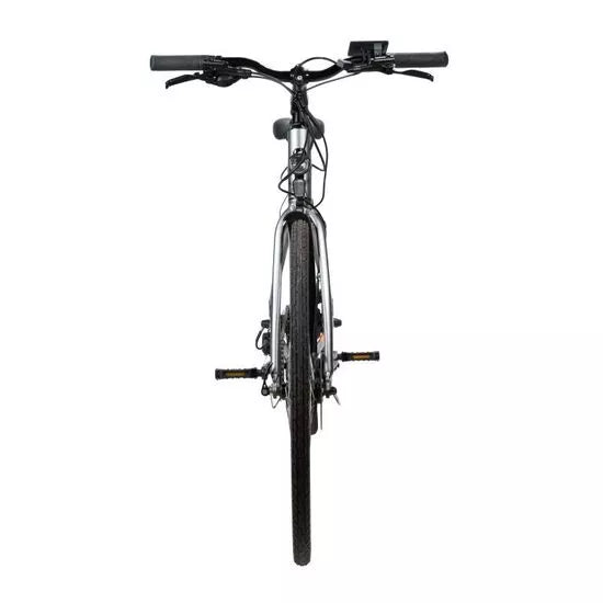 Grey step-through electric bike, one of the lightest e bikes ideal for commuting and daily use in the UK.