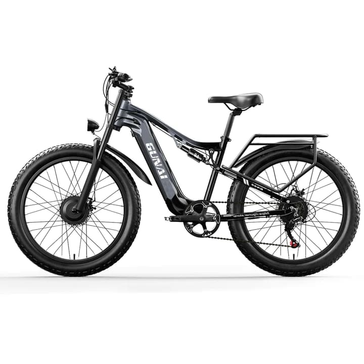 Fat tire e bike in black, designed for all terrains, offering a stylish electric bike ride in the UK