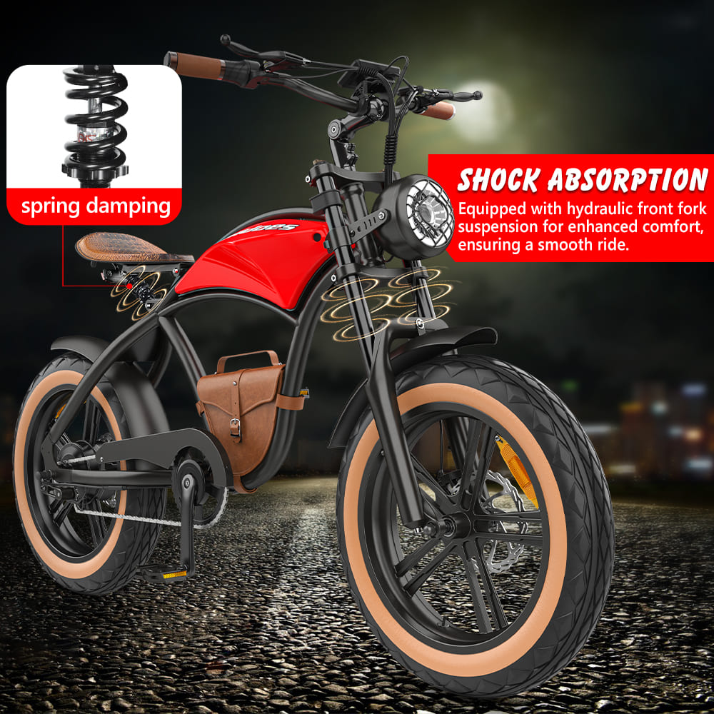 Stylish fat tire e bike, designed for all terrains including city, mountain and trekking electric bike rides in the UK