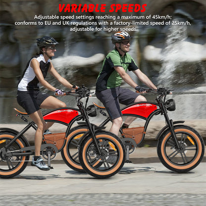 Stylish fat tire e bike, designed for all terrains including city, mountain and trekking electric bike rides in the UK