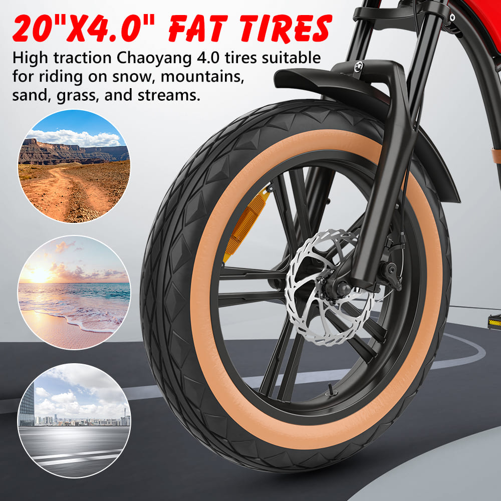 Stylish fat tire e bike, designed for all terrains including city, mountain and trekking electric bike rides in the UK