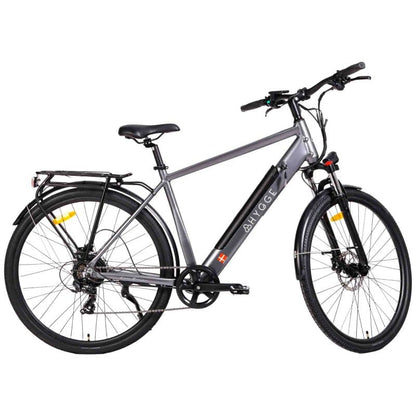 Top rated grey electric bike with pedal assist, perfect for commuting, off-road cycling, and city travel across the UK.