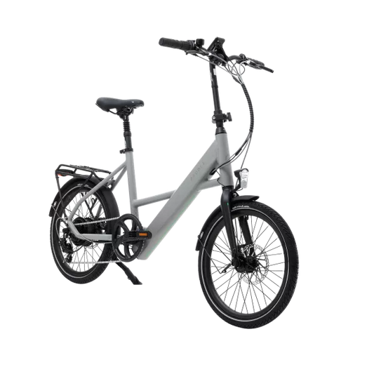 Grey e bike designed for affordable city commuting, offering a stylish electric bike ride in the UK