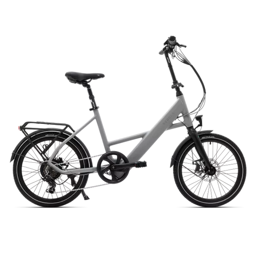 Grey e bike designed for affordable city commuting, offering a stylish electric bike ride in the UK