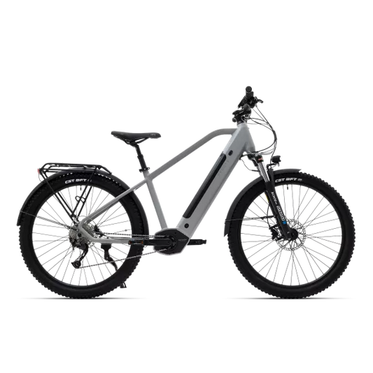 Grey e bike designed for affordable city commuting, offering a fast electric bike ride in the UK