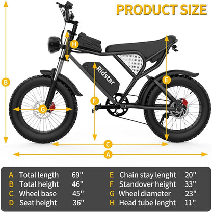 Black fat tire e bike, designed for all terrains including city, mountain and trekking electric bike rides in the UK