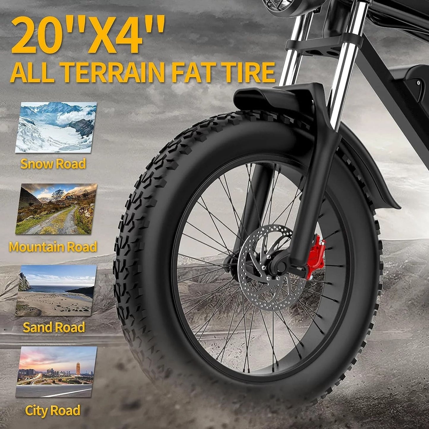 Black fat tire e bike, designed for all terrains including city, mountain and trekking electric bike rides in the UK