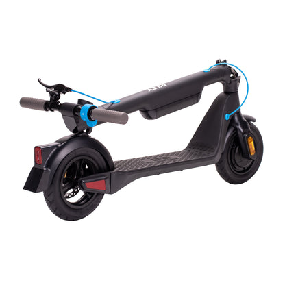 Black and blue electric e scooter for affordable commuting, ideal for daily use, available in the UK