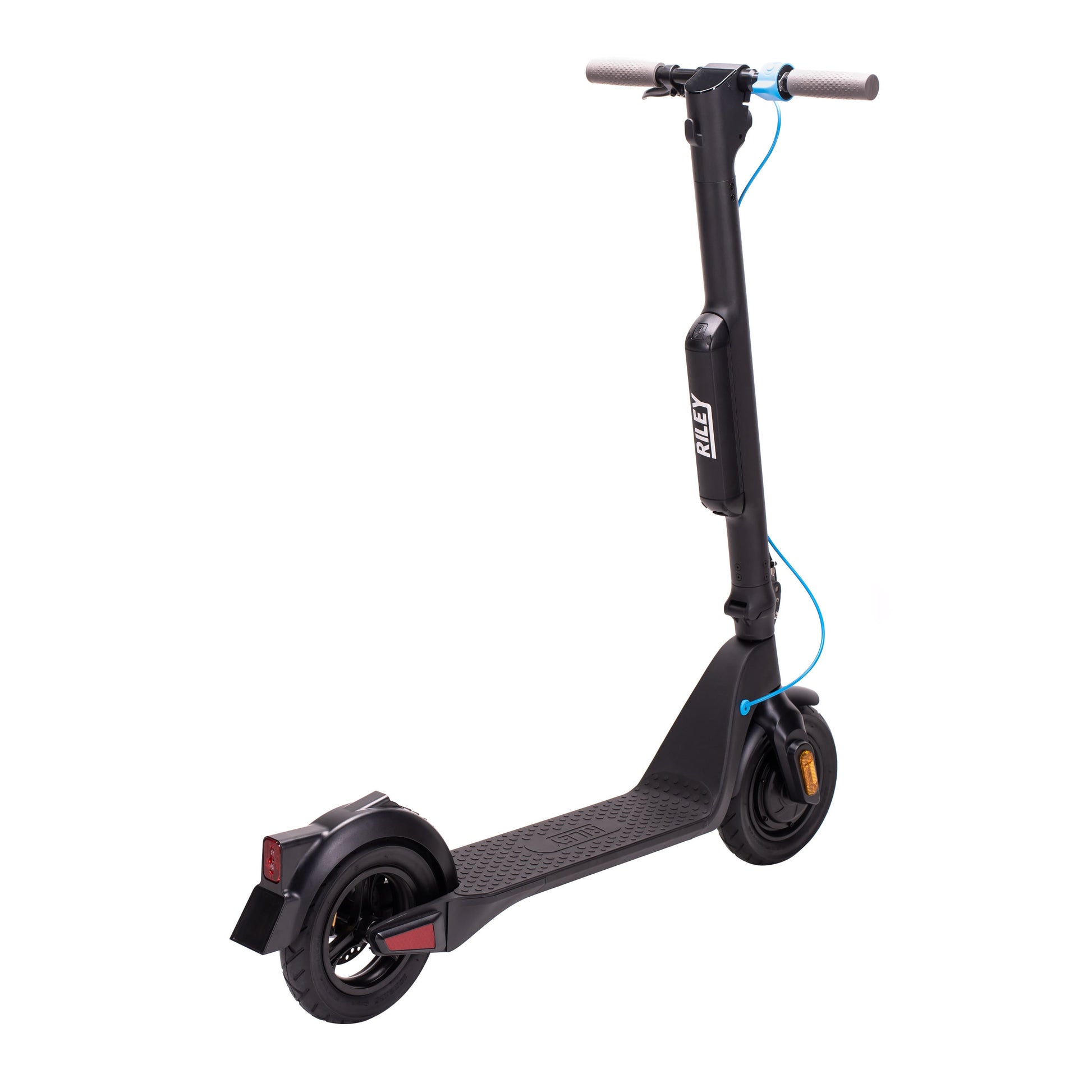 Black and blue electric e scooter for affordable commuting, ideal for daily use, available in the UK