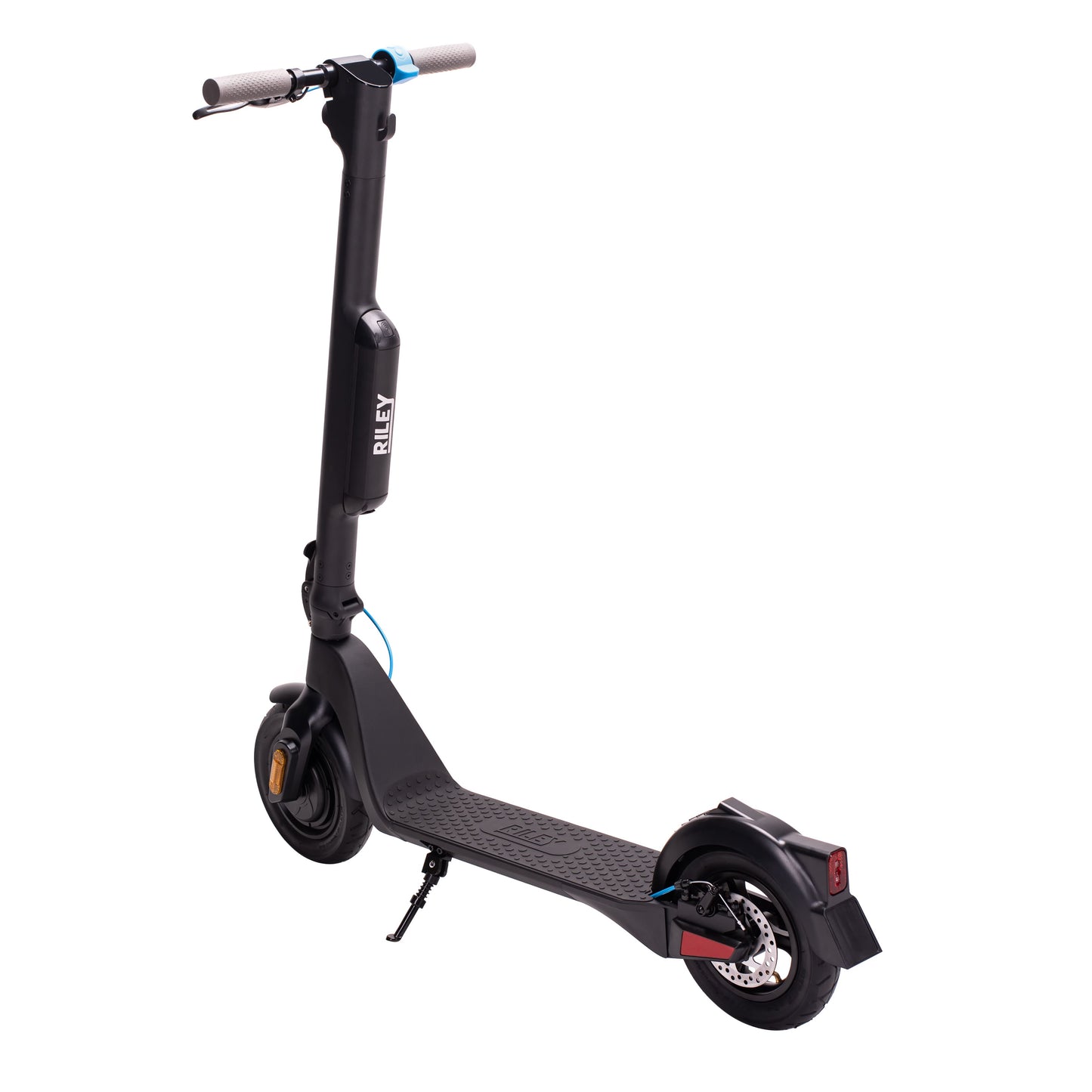 Black and blue electric e scooter for affordable commuting, ideal for daily use, available in the UK