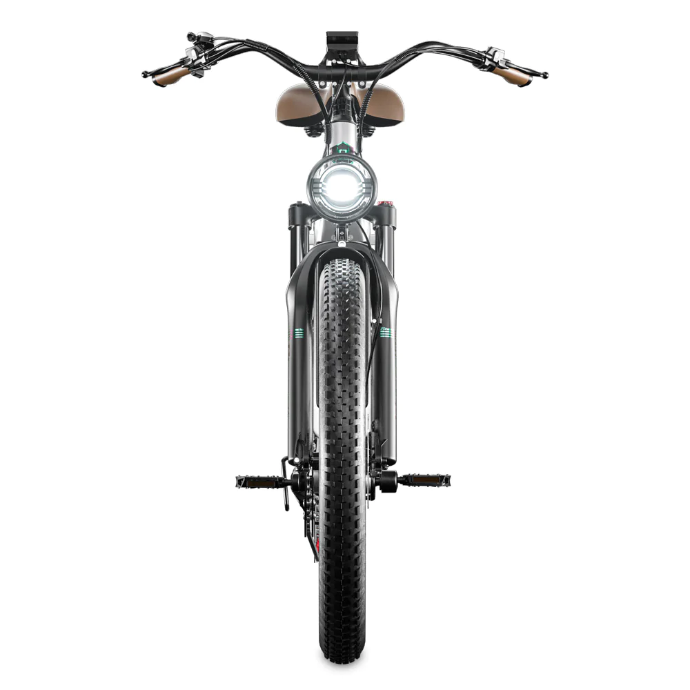 Top rated silver electric bike with pedal assist, perfect for commuting, mountain cycling, and city travel across the UK.