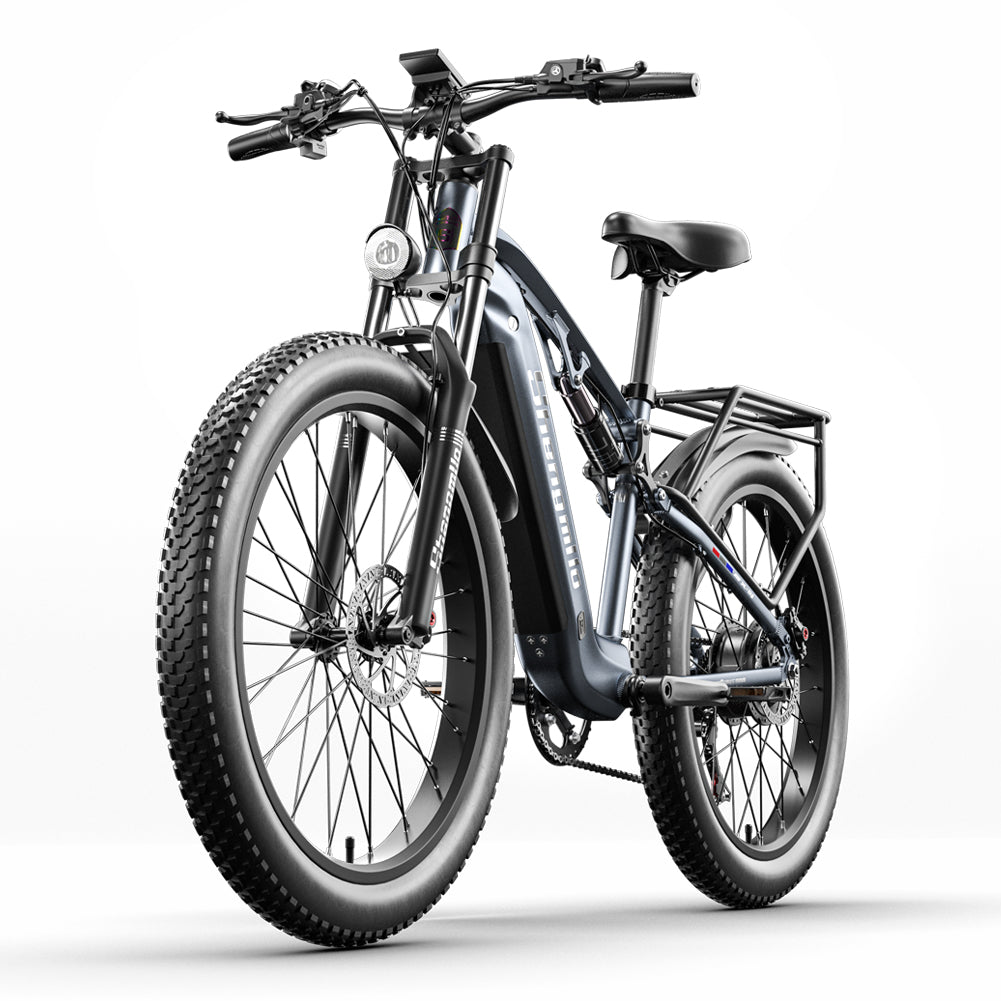 Top rated blue electric bike with pedal assist, perfect for commuting, mountain cycling, and city travel across the UK.