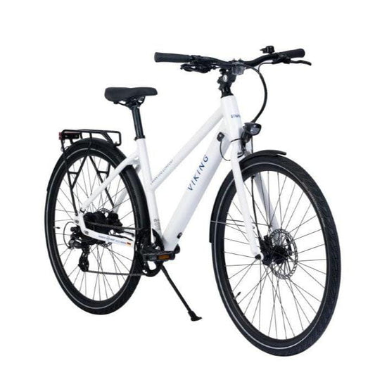 Top rated white e bike in black, designed for fast affordable city commuting, offering a stylish electric bike ride in the UK