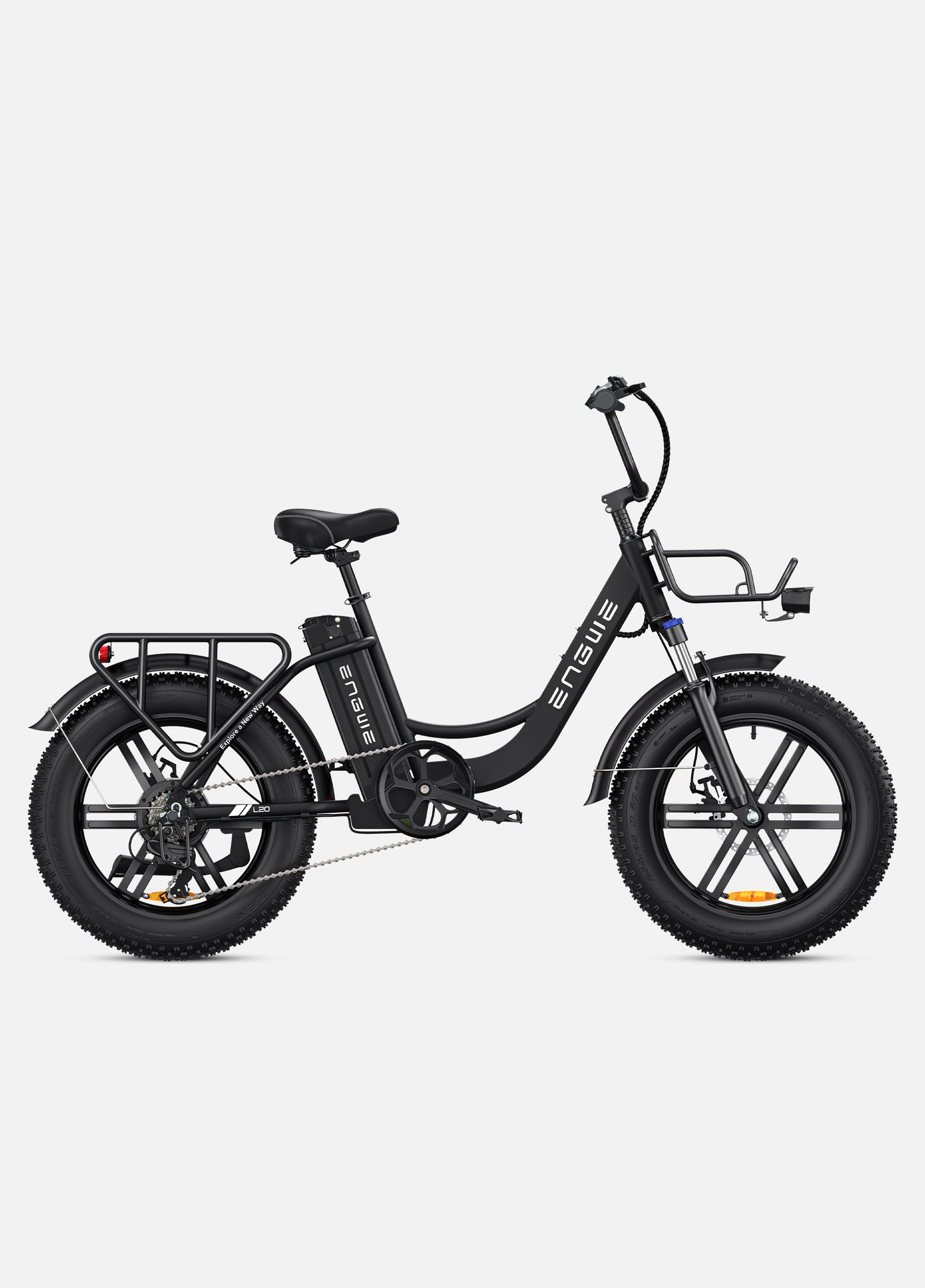 Fat tire e bike with step through design, for all terrains including city, mountain and trekking electric bike rides in the UK